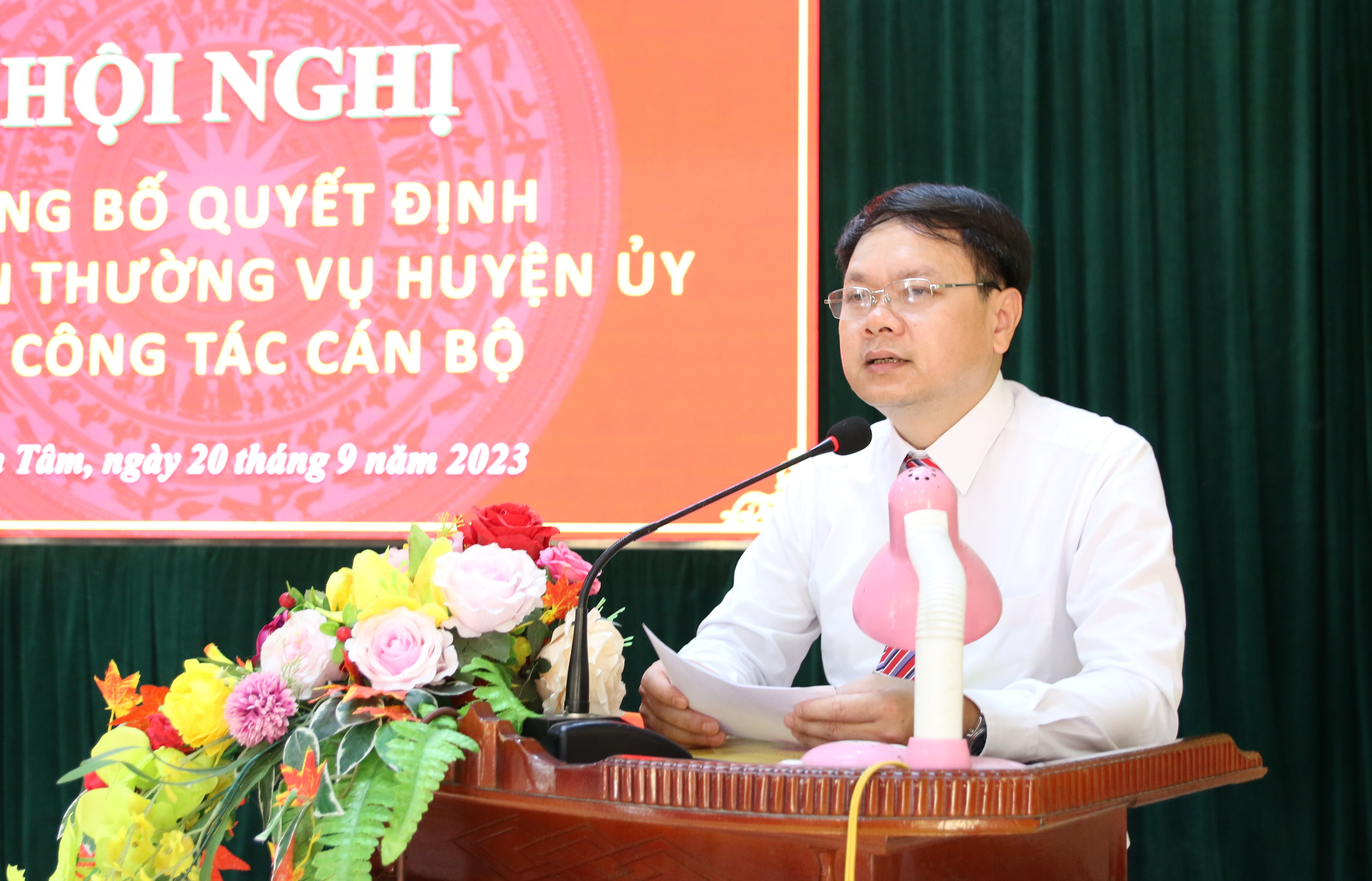 Đồng chí Bùi Trung Hiếu phát biểu tại lễ công bố