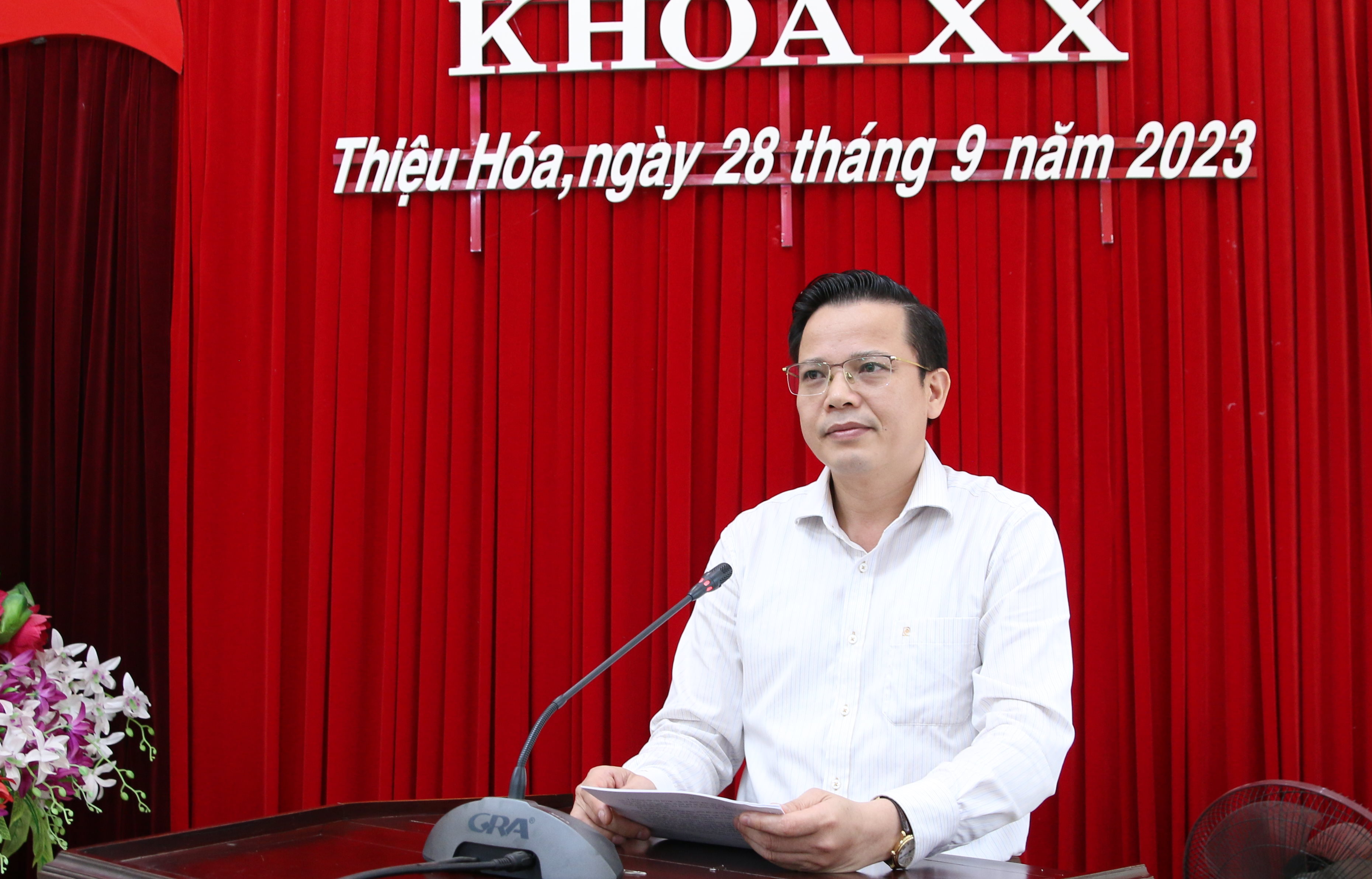 Phó Chủ tịch Thường trực, phụ trách UBND huyện Hoàng Trọng Cường thông qua phương án sắp xếp đơn vị hành chính cấp xã, giai đoạn 2023-2025