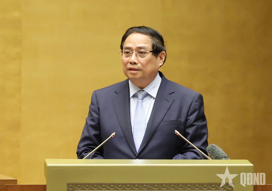 Thủ tướng Chính phủ Phạm Minh Chính quán triệt các văn bản của Trung ương.